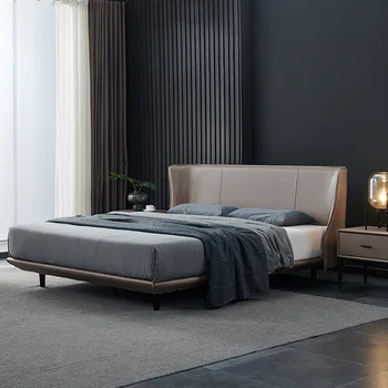 Olasz minimalista ágy, modern, minimalista bőr ágy, hálószoba, kis egység, bőr ágy, kétszemélyes ágy, grand 1,8 méter ágy
