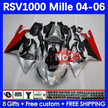RSV-1000 Aprilia RSV1000R Mille RV60 RSV1000RR 139No.117 RSV 1000 04 05 06 ezüstös piros RSV1000 R RR 2004 2005 2006 Burkolat