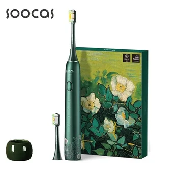 SOOCAS Van Gogh X3U Elektromos Fogkefe Zöld Ultrahangos Szónikus fogkefe Korszerűsített c-Típusú Gyorsan Feltölthető Felnőtt IPX7 Vízálló