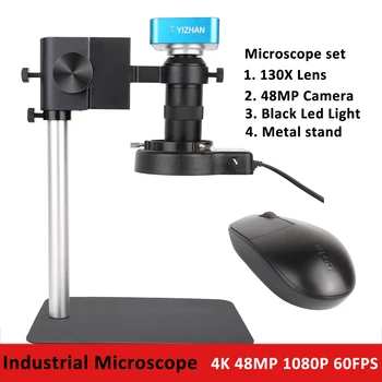 Yizhan Ipari Digitális Mikroszkóp 4K A Mobiltelefon Javítás 48MP HDMI Mikroszkóp Kamera Egér, hogy Ellenőrizzék 130X C-Mount Objektív