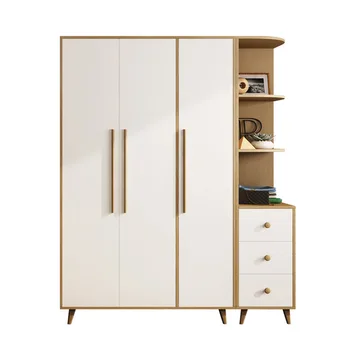 Északi Luxus otthon fából készült szekrény egyszerű tükrös tároló fehér, 4 ajtó, szekrény, hálószoba szekrény, bútorok